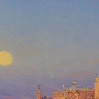 Gondola Davanti Al Gran Bacino Venezia Félix Ziem fzm40 quadro stampato su tela