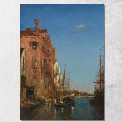 Gondola A Venezia Félix Ziem fzm41 quadro stampato su tela