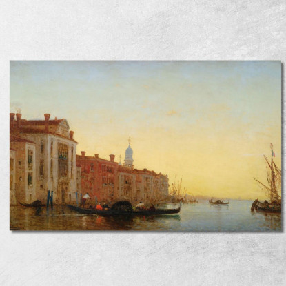 Gondola Attraversando L'Ingresso Del Canal Grande Félix Ziem fzm42 quadro stampato su tela