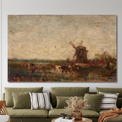 Olanda Il Mulino Félix Ziem fzm44 quadro stampato su tela