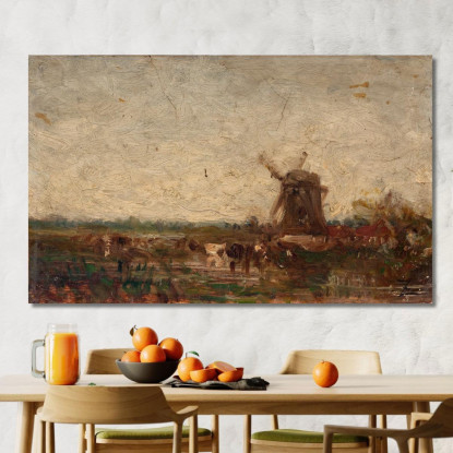 Olanda Il Mulino Félix Ziem fzm44 quadro stampato su tela
