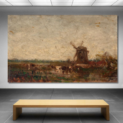 Olanda Il Mulino Félix Ziem fzm44 quadro stampato su tela