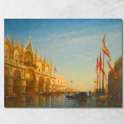 Inondazioni In Piazza San Marco Venezia Félix Ziem fzm46 quadro stampato su tela
