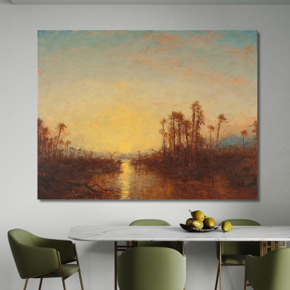Khartoum Tramonto Félix Ziem fzm48 quadro stampato su tela
