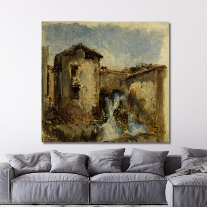 La Cascata Félix Ziem fzm50 quadro stampato su tela