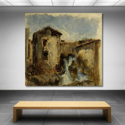 La Cascata Félix Ziem fzm50 quadro stampato su tela