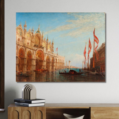 Piazza San Marco Inondazione Del 1863 Félix Ziem fzm58 quadro stampato su tela