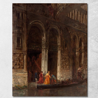 L'Uscita Del Palazzo Ducale Sotto Il Ponte Dei Sospiri Félix Ziem fzm60 quadro stampato su tela