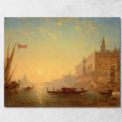 Il Bacino Visto Dalla Riva Degli Schiavoni Félix Ziem fzm62 quadro stampato su tela