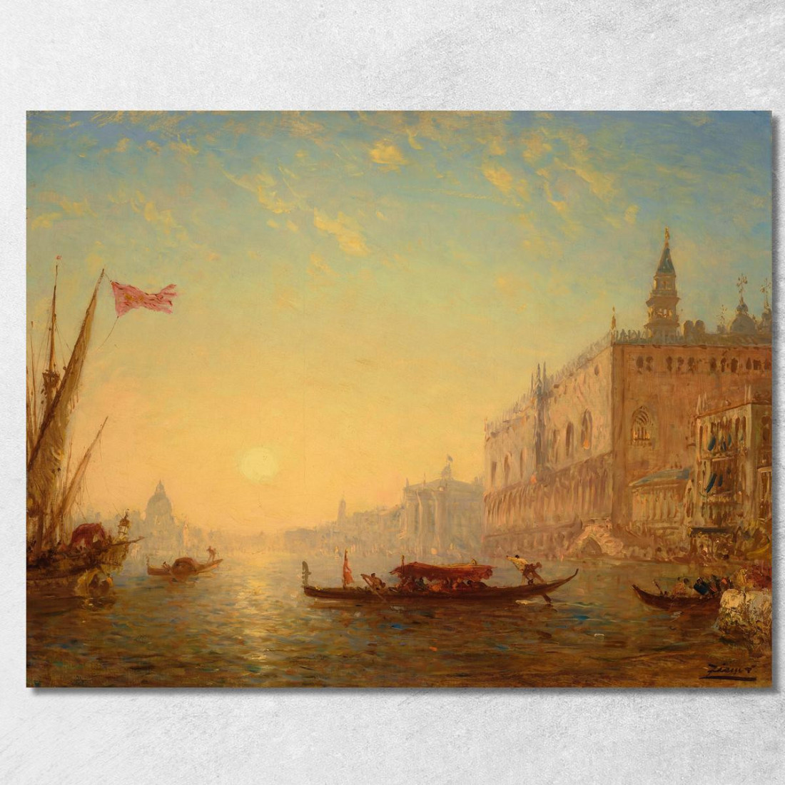 Il Bacino Visto Dalla Riva Degli Schiavoni Félix Ziem fzm62 quadro stampato su tela