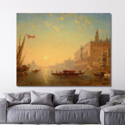 Il Bacino Visto Dalla Riva Degli Schiavoni Félix Ziem fzm62 quadro stampato su tela