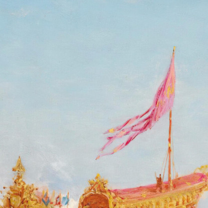 Il Bucintoro Visto Dalla Riva Degli Schiavoni Venezia Félix Ziem fzm65 quadro stampato su tela