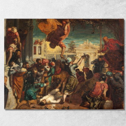 Il Miracolo Dello Schiavo Copia Da Tintoretto O Il Martirio Di San Marco Félix Ziem fzm68 quadro stampato su tela