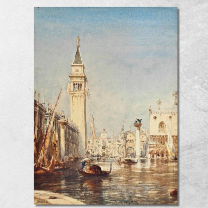 Il Molo E La Piazzetta Inondazione Félix Ziem fzm69 quadro stampato su tela