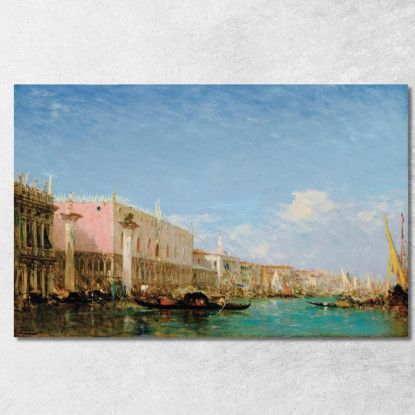 Il Molo Degli Schiavoni A Venezia Félix Ziem fzm72 quadro stampato su tela