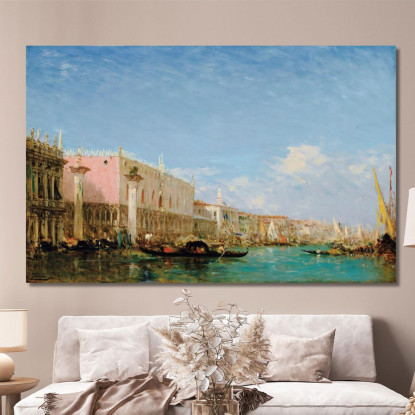 Il Molo Degli Schiavoni A Venezia Félix Ziem fzm72 quadro stampato su tela