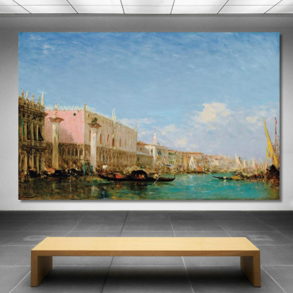 Il Molo Degli Schiavoni A Venezia Félix Ziem fzm72 quadro stampato su tela