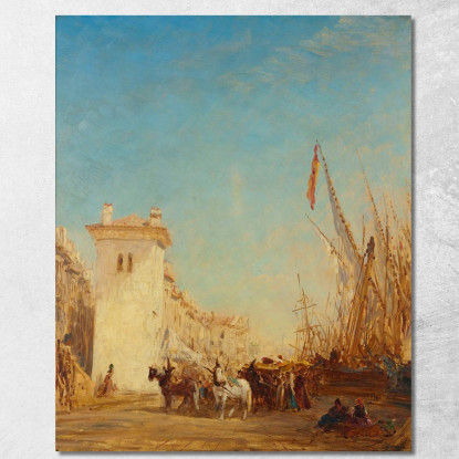 Il Molo Saint-Jean A Marsiglia Félix Ziem fzm73 quadro stampato su tela