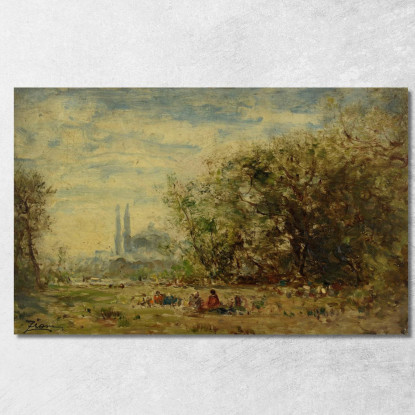 Le Acque Dolci D'Asia Nei Dintorni Di Costantinopoli Félix Ziem fzm77 quadro stampato su tela