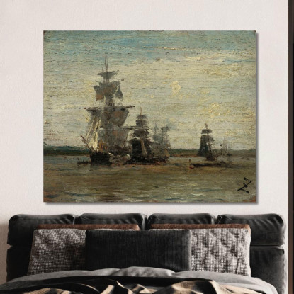 Le Fregate Félix Ziem fzm79 quadro stampato su tela