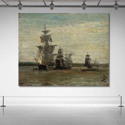 Le Fregate Félix Ziem fzm79 quadro stampato su tela