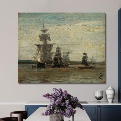 Le Fregate Félix Ziem fzm79 quadro stampato su tela