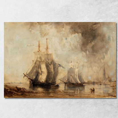 La Schelda Ad Anversa Félix Ziem fzm89 quadro stampato su tela