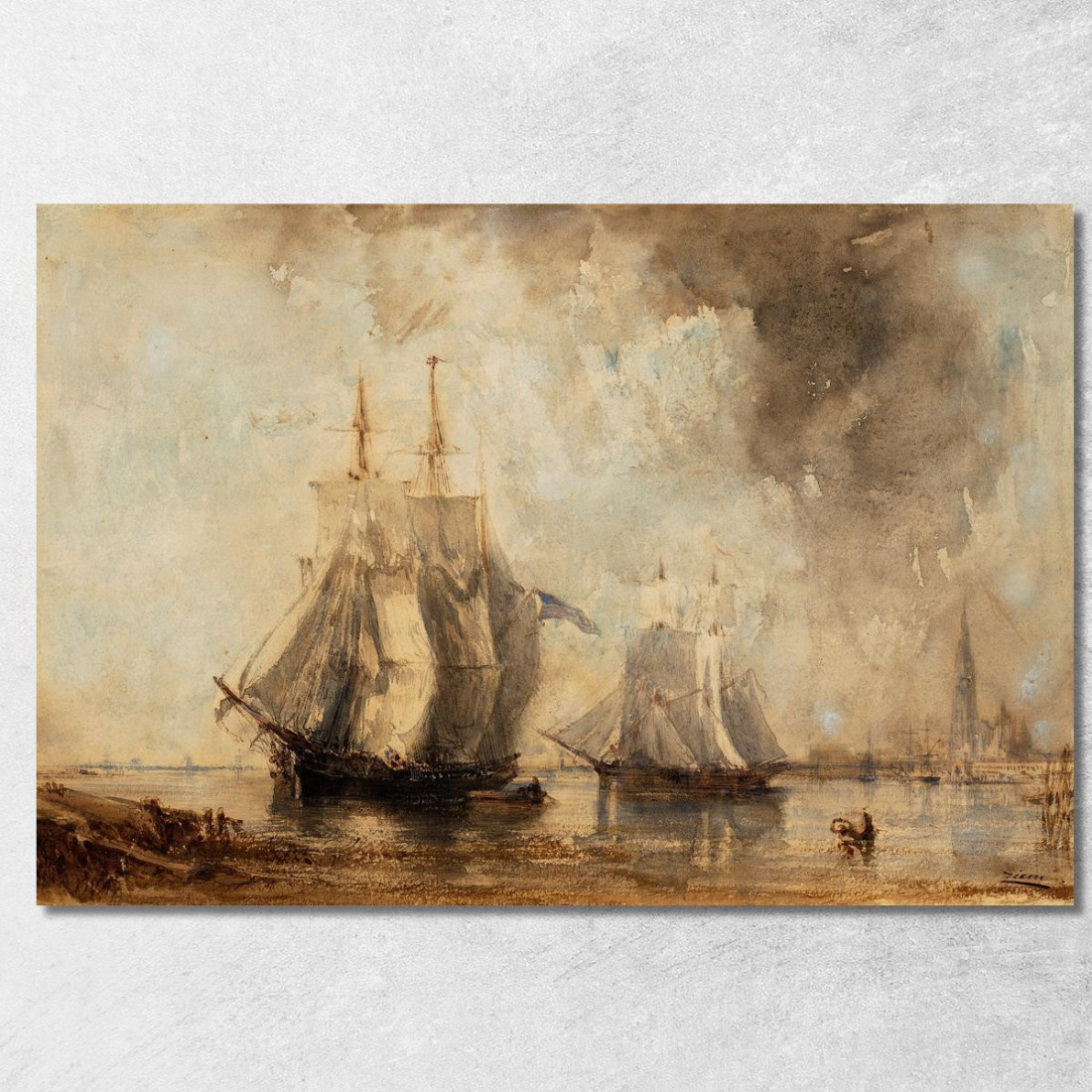 La Schelda Ad Anversa Félix Ziem fzm89 quadro stampato su tela