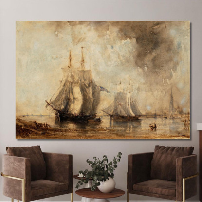 La Schelda Ad Anversa Félix Ziem fzm89 quadro stampato su tela