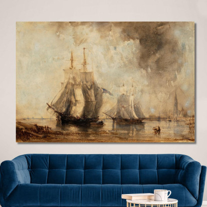 La Schelda Ad Anversa Félix Ziem fzm89 quadro stampato su tela