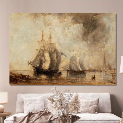 La Schelda Ad Anversa Félix Ziem fzm89 quadro stampato su tela