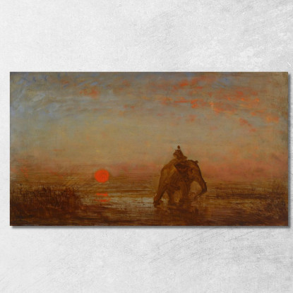 L'Elefante Félix Ziem fzm91 quadro stampato su tela