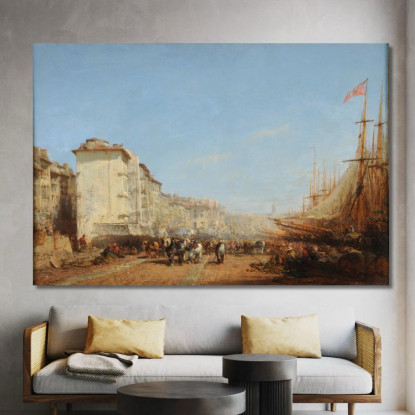 Marsiglia Il Vecchio Porto Félix Ziem fzm93 quadro stampato su tela