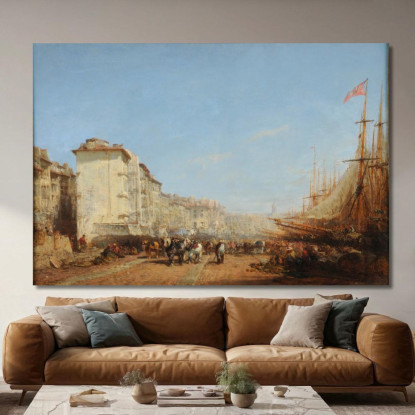 Marsiglia Il Vecchio Porto Félix Ziem fzm93 quadro stampato su tela