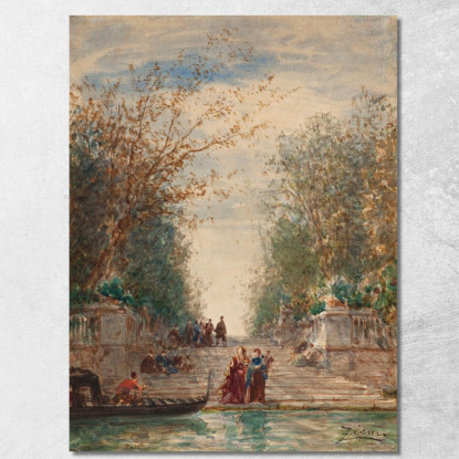 Martigues Venezia L'Ingresso Del Giardino Francese Félix Ziem fzm95 quadro stampato su tela