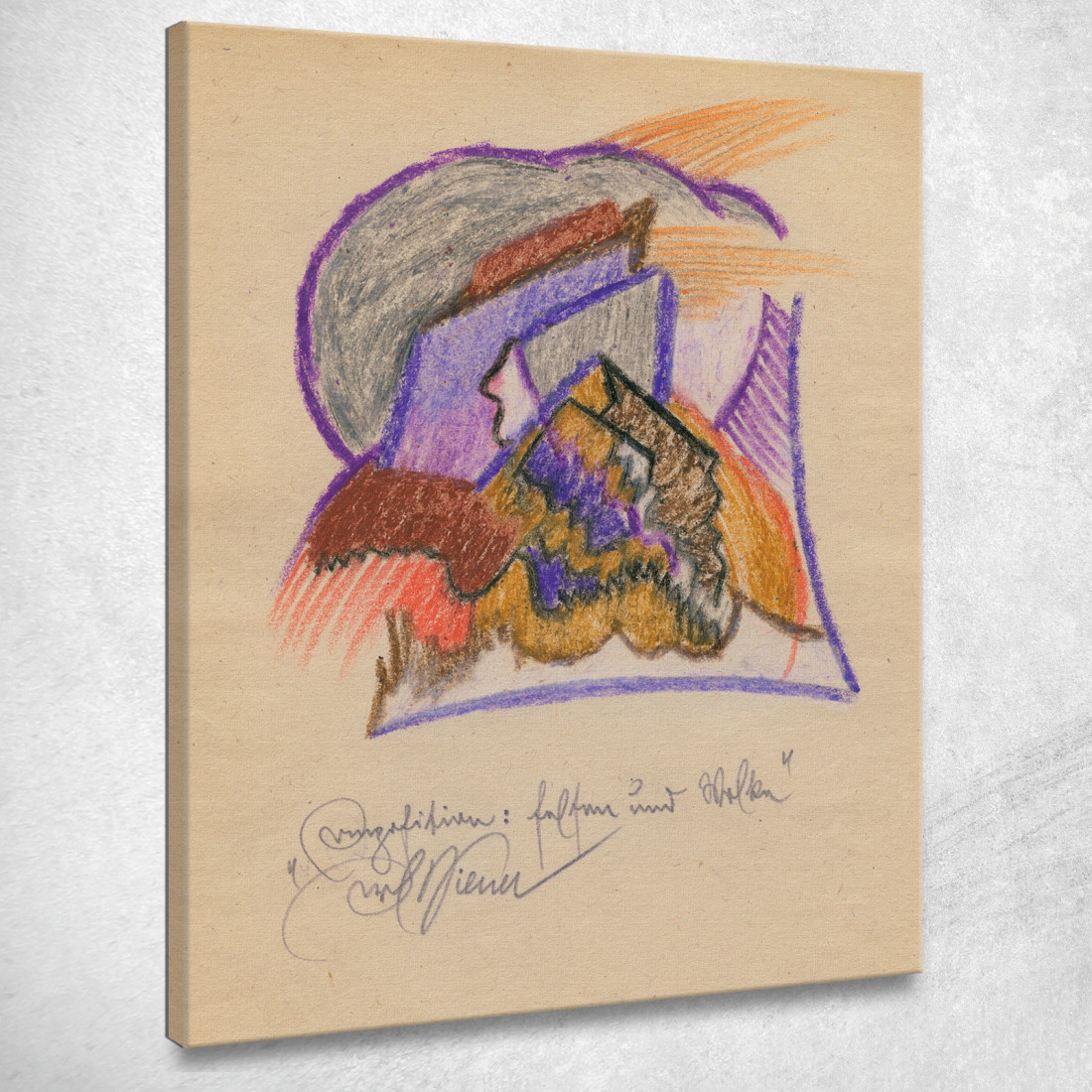 Composizione Rocce E Nuvole Karl Wiener kwn271 quadro stampato su tela