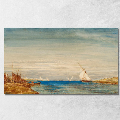 Pescatori Félix Ziem fzm105 quadro stampato su tela