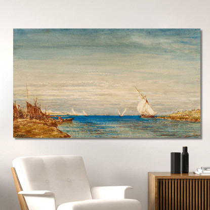 Pescatori Félix Ziem fzm105 quadro stampato su tela