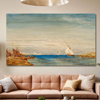 Pescatori Félix Ziem fzm105 quadro stampato su tela