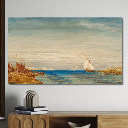 Pescatori Félix Ziem fzm105 quadro stampato su tela