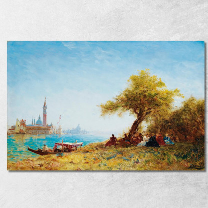 Riposo In Campagna Vicino A Venezia Félix Ziem fzm107 quadro stampato su tela