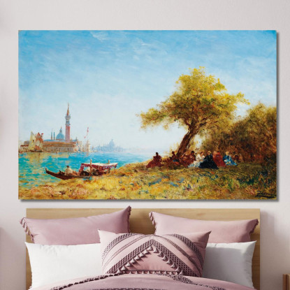 Riposo In Campagna Vicino A Venezia Félix Ziem fzm107 quadro stampato su tela