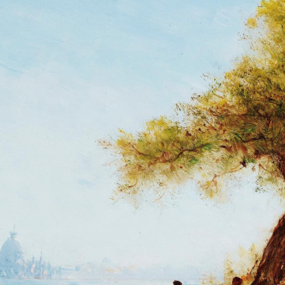 Riposo In Campagna Vicino A Venezia Félix Ziem fzm107 quadro stampato su tela