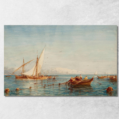 Sausset Dintorni Di Marsiglia La Pesca Al Tonno Félix Ziem fzm117 quadro stampato su tela