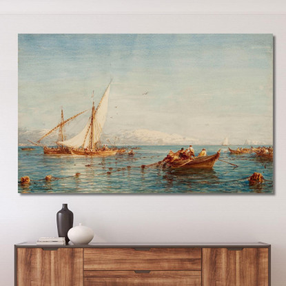 Sausset Dintorni Di Marsiglia La Pesca Al Tonno Félix Ziem fzm117 quadro stampato su tela