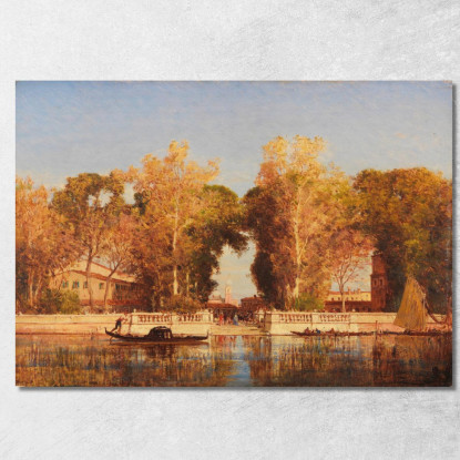 I Giardini Francesi A Venezia Félix Ziem fzm122 quadro stampato su tela