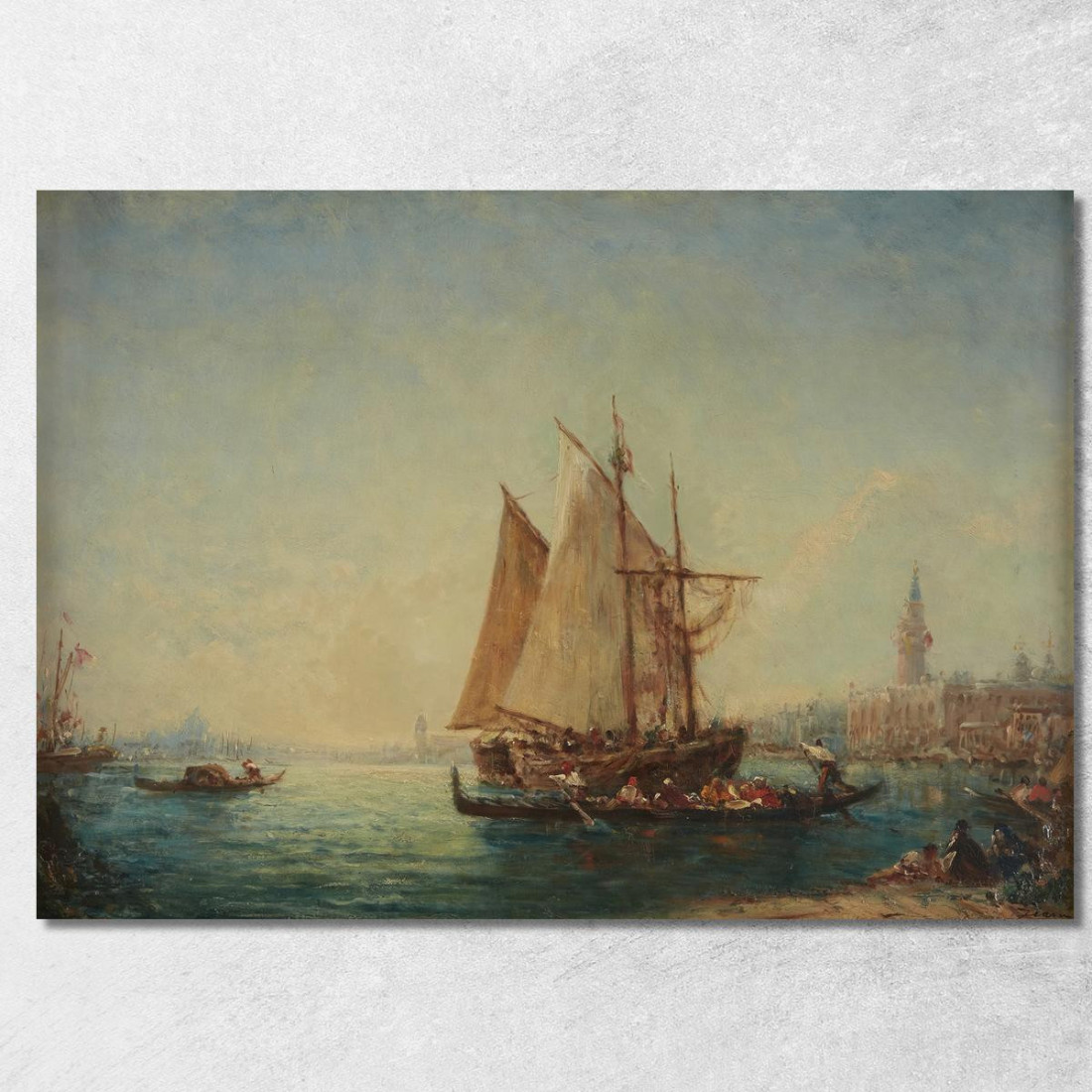 Topo-Pescatore E Gondole Nel Bacino Félix Ziem fzm125 quadro stampato su tela