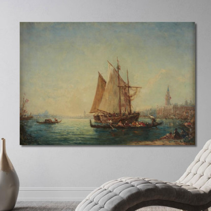 Topo-Pescatore E Gondole Nel Bacino Félix Ziem fzm125 quadro stampato su tela