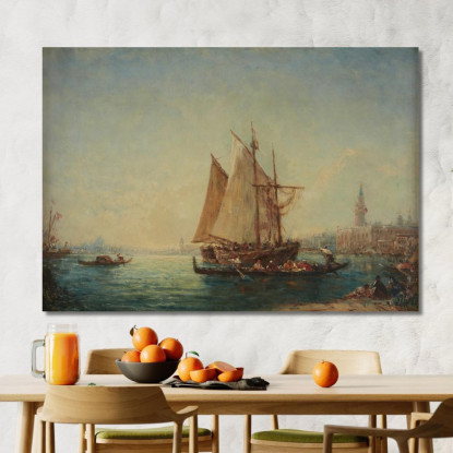 Topo-Pescatore E Gondole Nel Bacino Félix Ziem fzm125 quadro stampato su tela