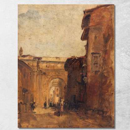 Una Strada A Firenze Félix Ziem fzm128 quadro stampato su tela